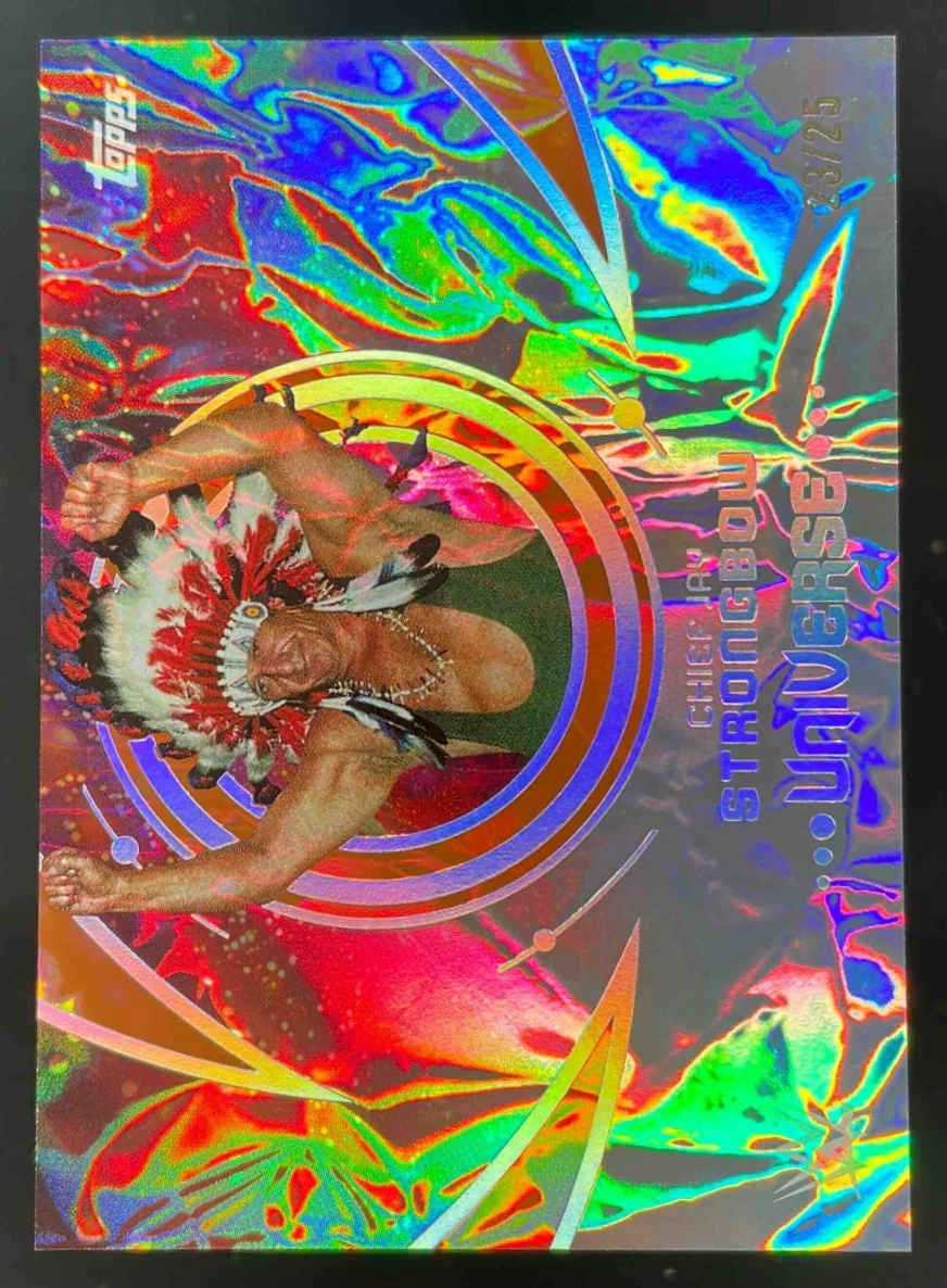 2025 Topps Universe WWE Orange Warp #158 Chief Jay Strongbow /25