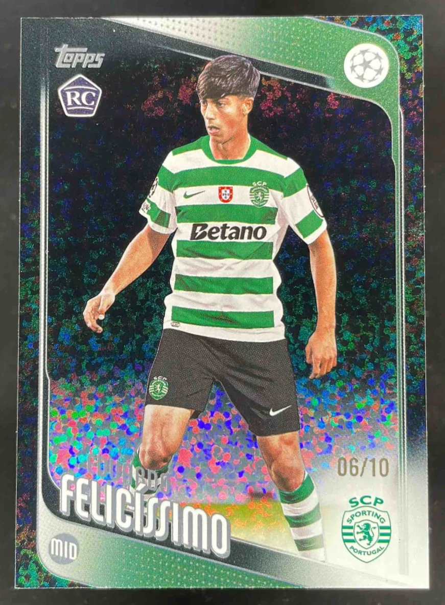 2025-26 Topps UEFA Club Competitions Black Holo #60 Eduardo Felicissimo RC /10