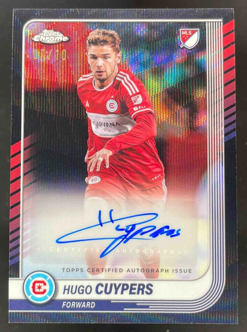 2025 Topps Chrome MLS Chrome Black Wave Refractor #CA-HC Hugo Cuypers Auto /10