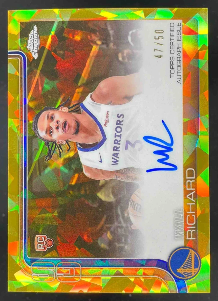 2025-26 Topps Chrome Sapphire Rookie Gold Refractor Will Richard RC Auto /50