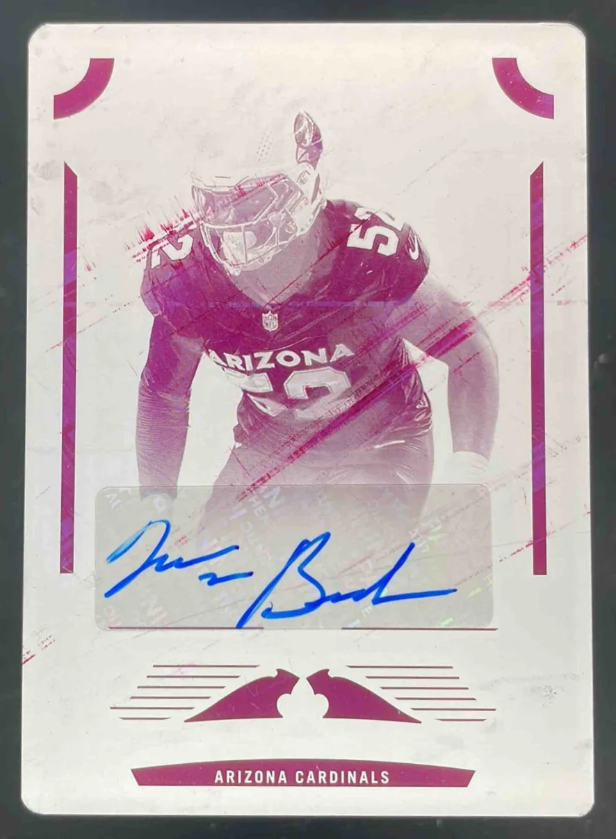 2025 National Treasures Rookie Printing Plates Magenta Jordan Burch RC Auto 1/1