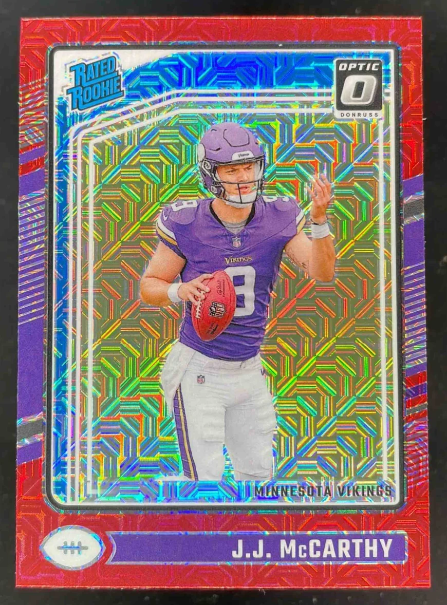 2024 Panini Donruss Optic Red Mojo #235 J.J. McCarthy Rated Rookie