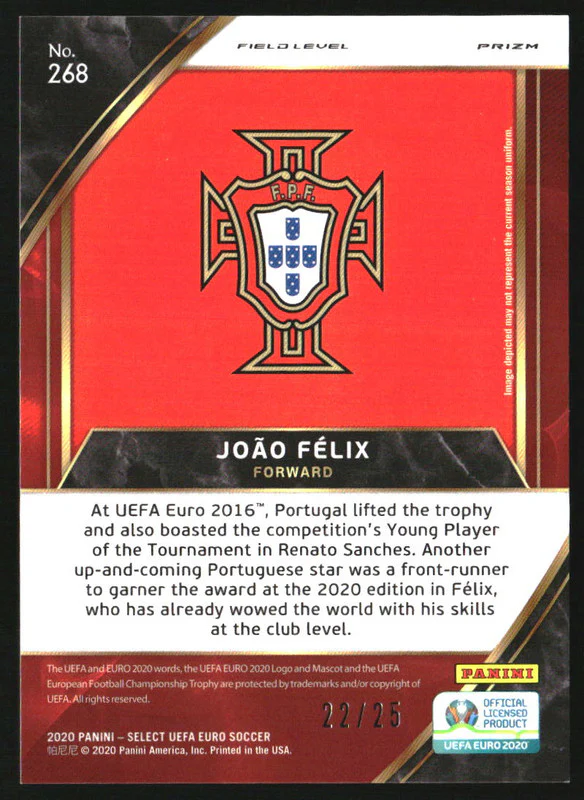 2020 Select UEFA Euro Prizms Camo #268 Joao Felix /25 - Image 2