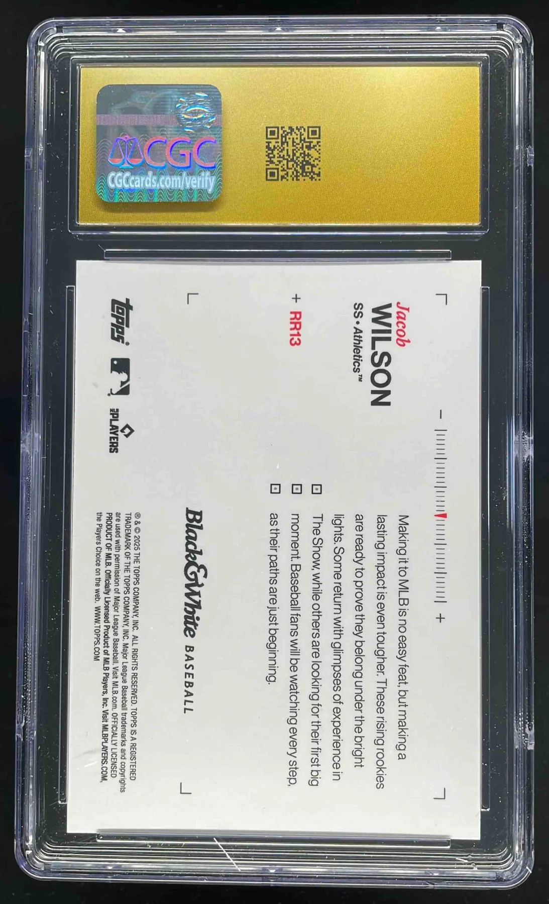 2025 Topps Black White Rookie Resolution Purple #RR13 Jacob Wilson RC /25 CGC 10 - Image 2
