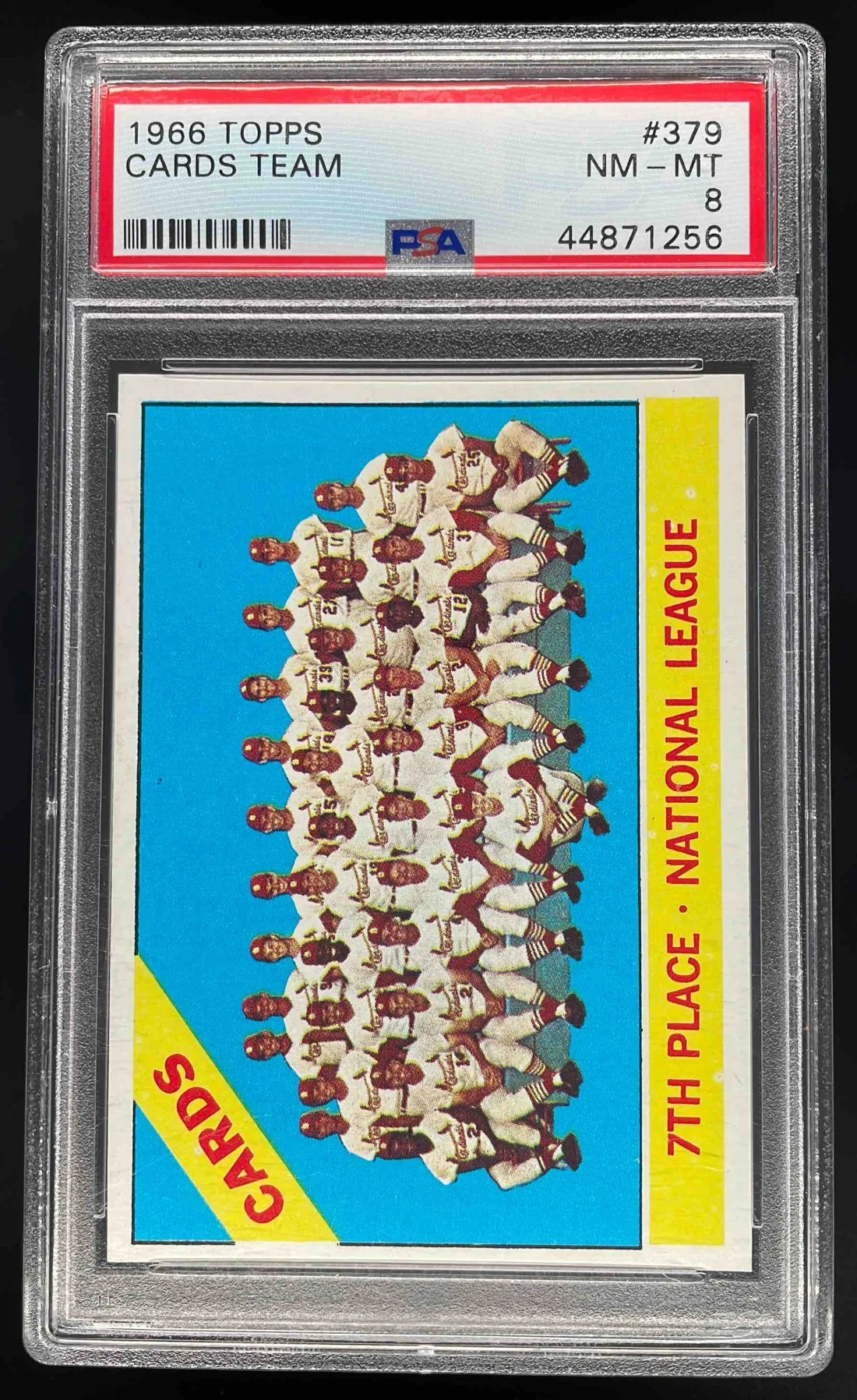 1966 Topps #379 St. Louis Cardinals PSA 8