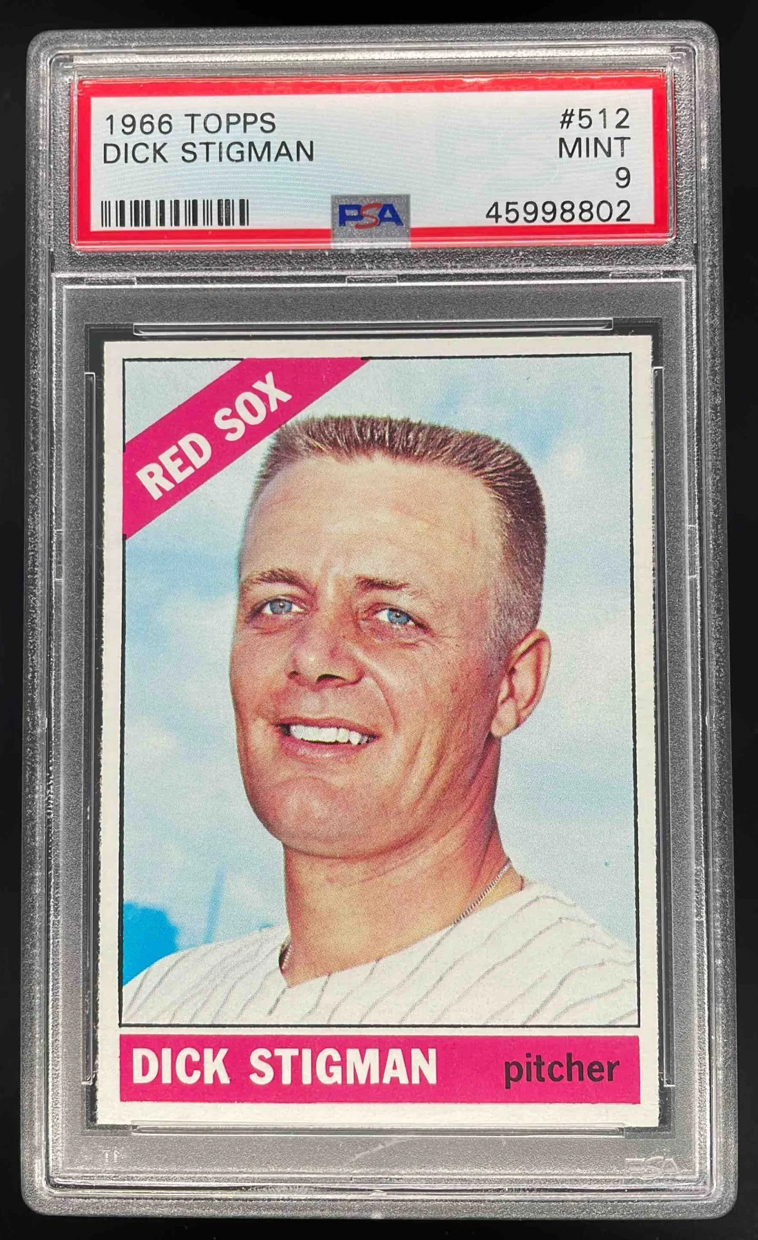 1966 Topps #512 Dick Stigman PSA 9