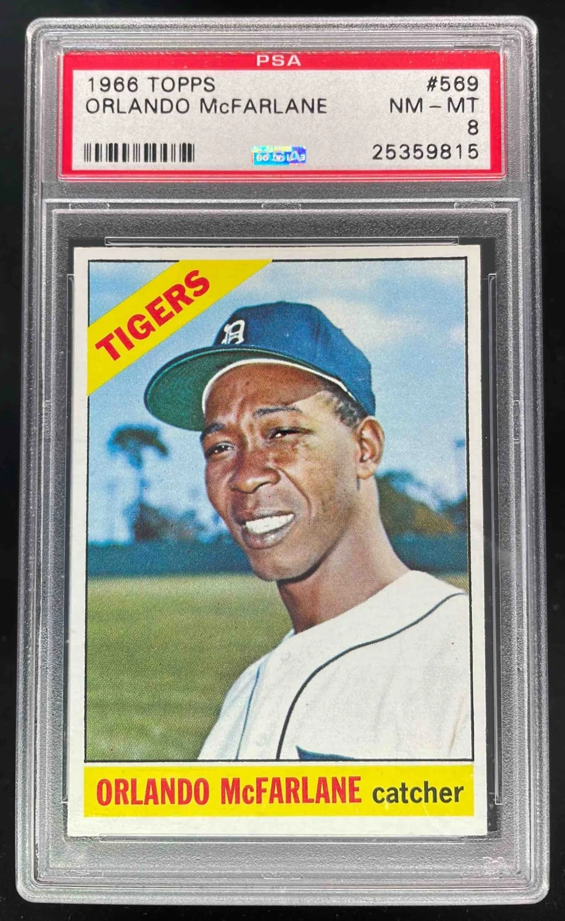 1966 Topps #569 Orlando McFarlane SP PSA 8