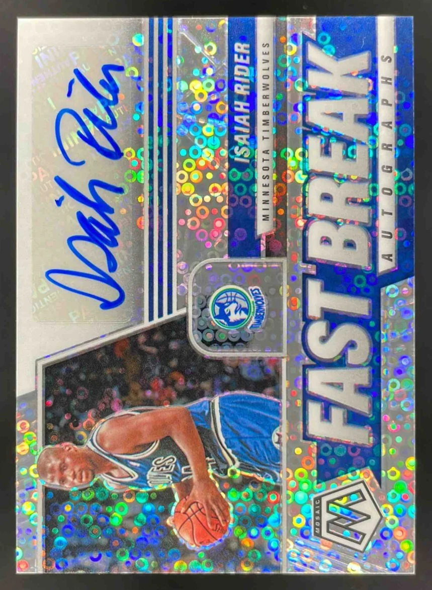 2020-21 Panini Mosaic Autographs Fast Break #FB-IRI Isaiah Rider Autograph Auto