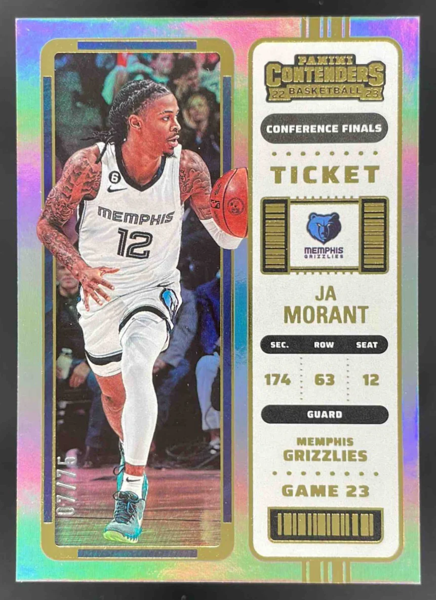 2022-23 Panini Contenders Conference Finals Ticket #77 Ja Morant /75