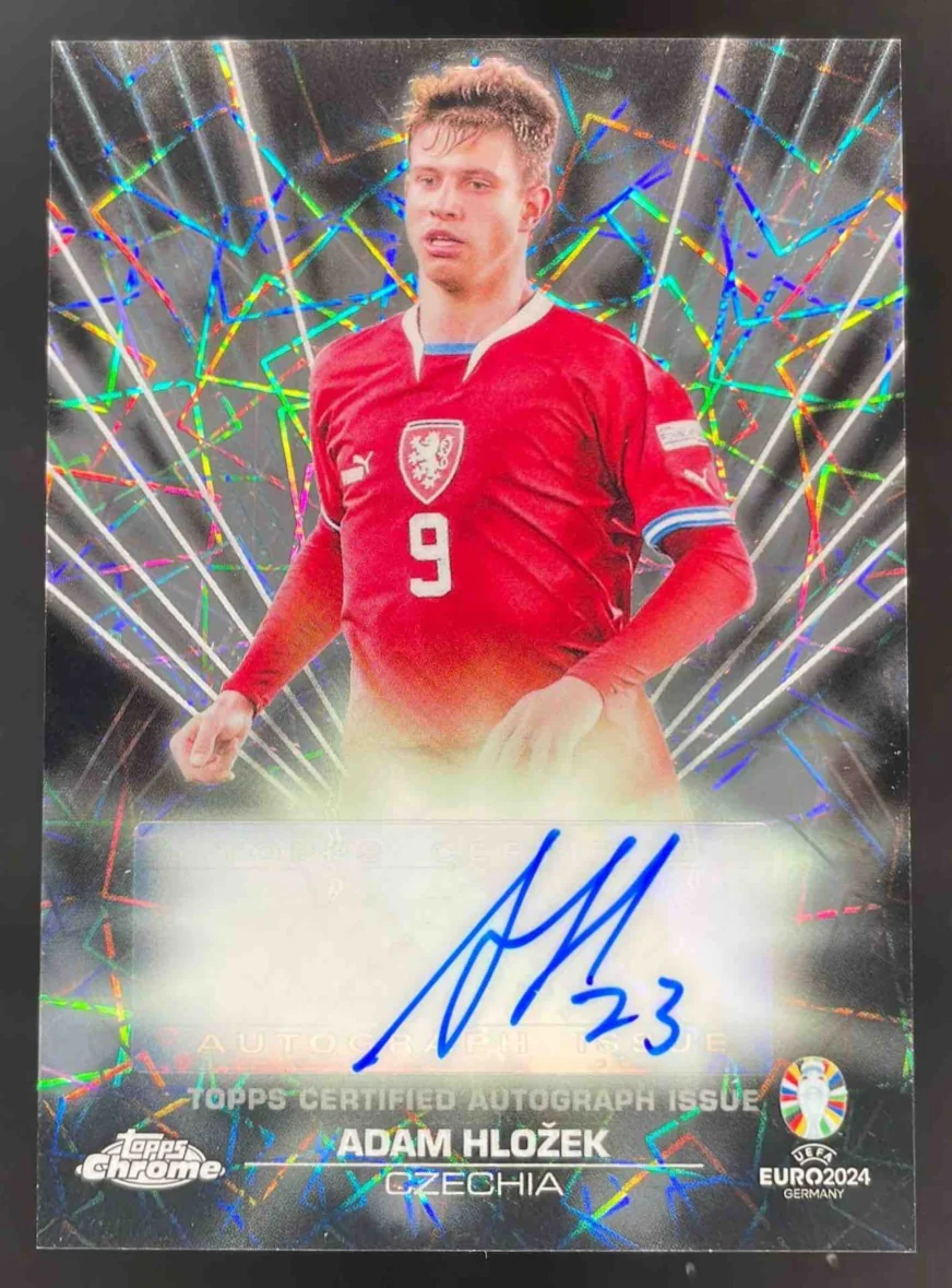 2023-24 Topps Chrome UEFA Euro Black Lazer Autographs #LA-AH Adam Hlozek Auto