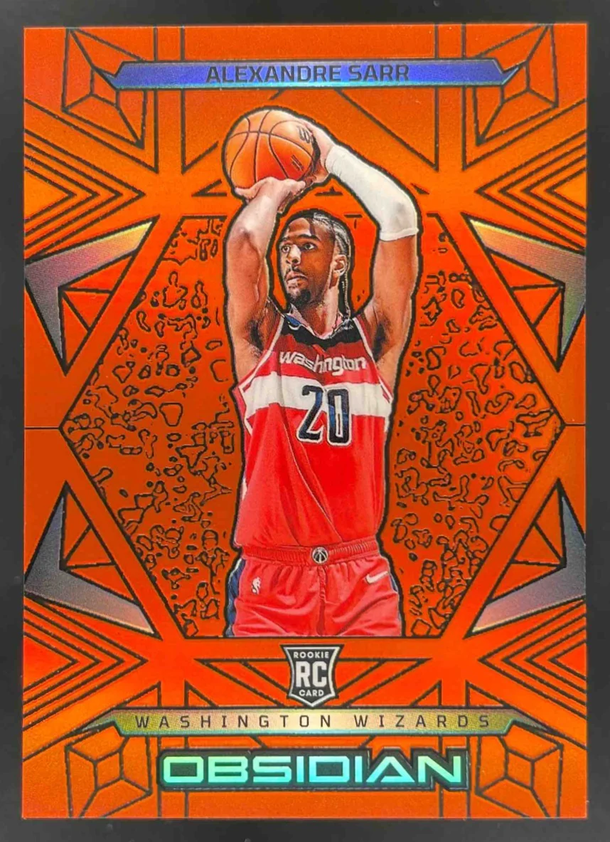 2024-25 Panini Obsidian Electric Etch Orange Flood #163 Alexandre Sarr RC /125