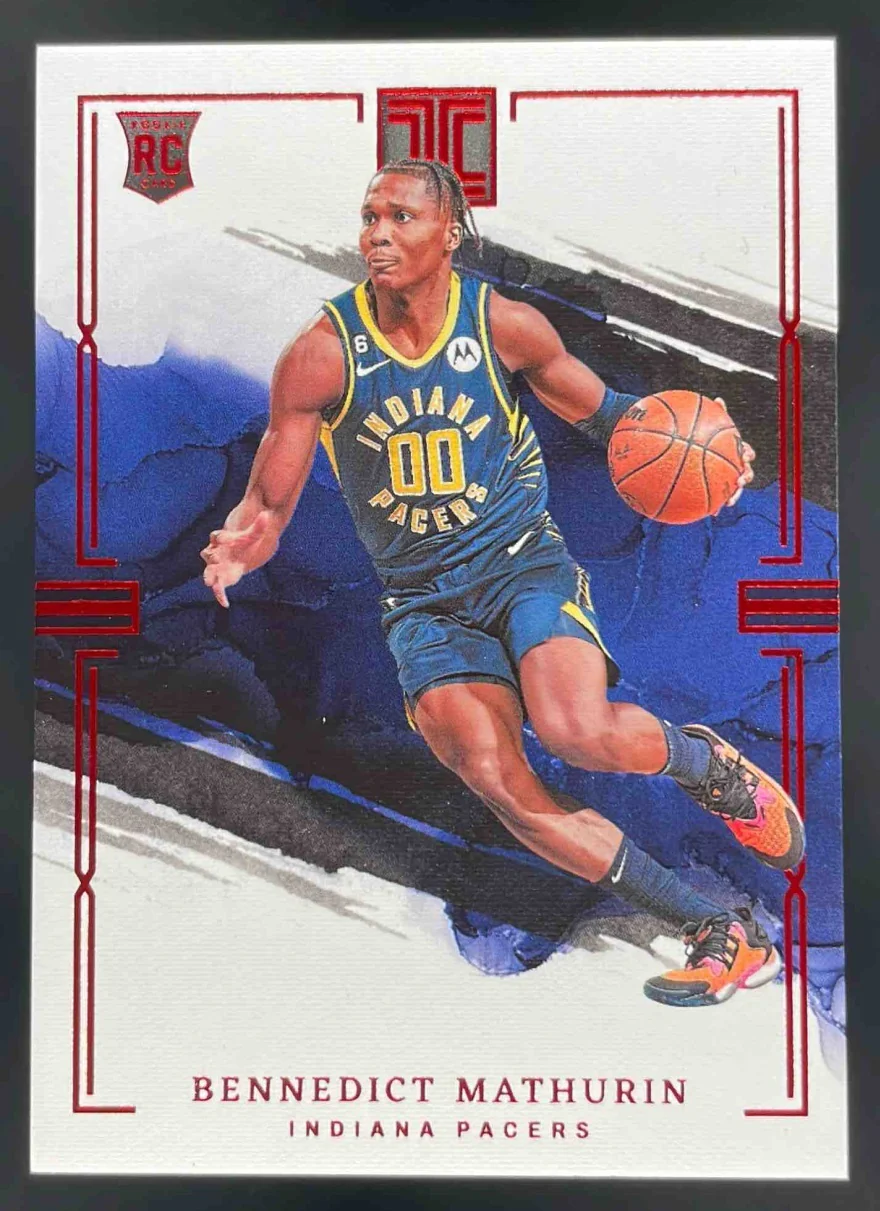 2022-23 Panini Impeccable Asia Red #68 Bennedict Mathurin RC