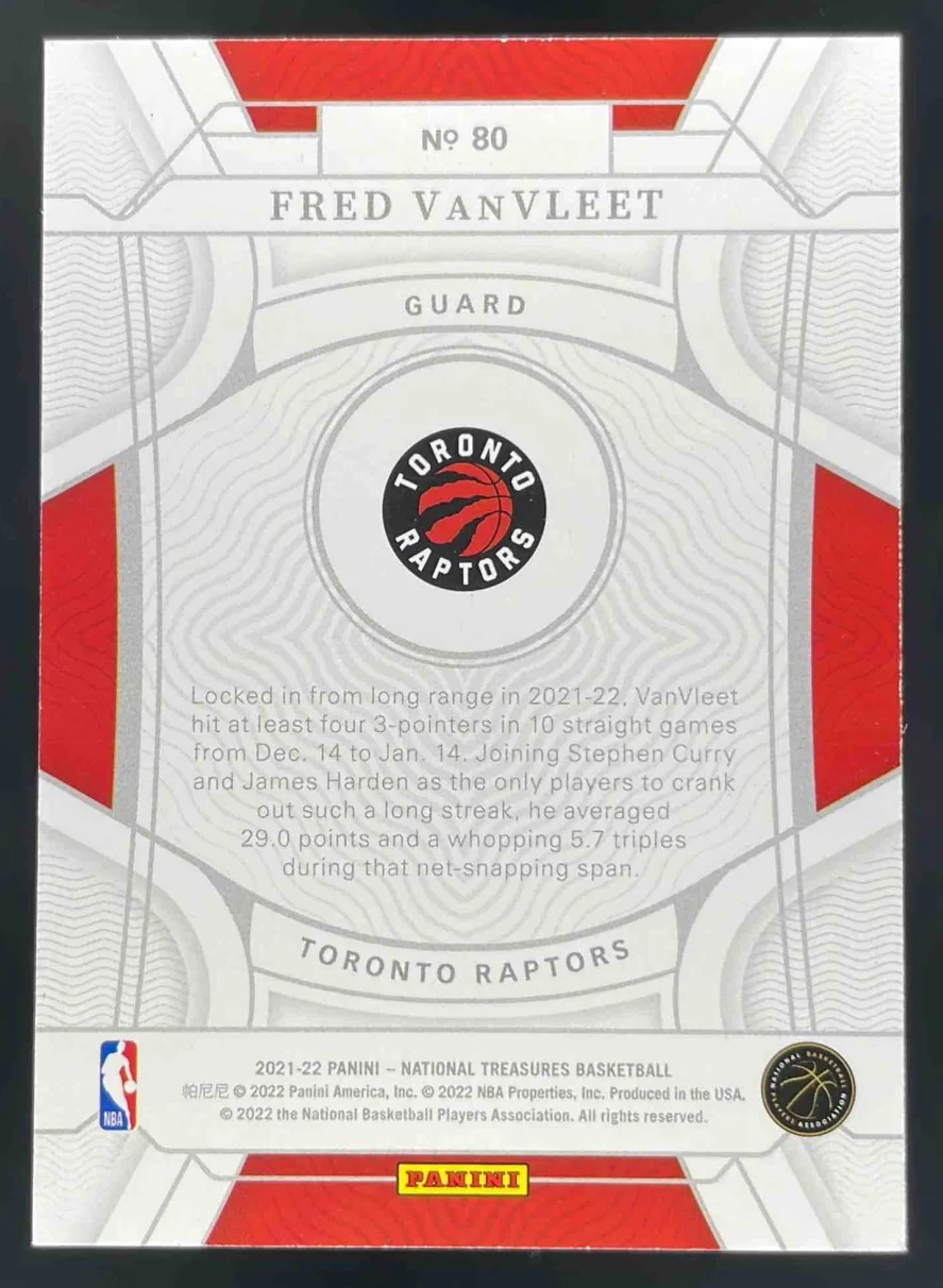 2021-22 Panini National Treasures Gold #80 Fred VanVleet /10 - Image 2