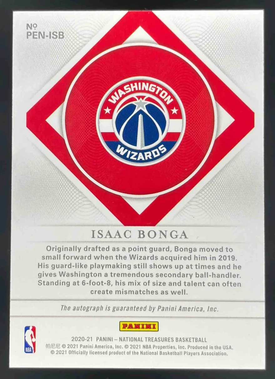 2020-21 Panini National Treasures Penmanship #PEN-ISB Isaac Bonga Auto /99 - Image 2