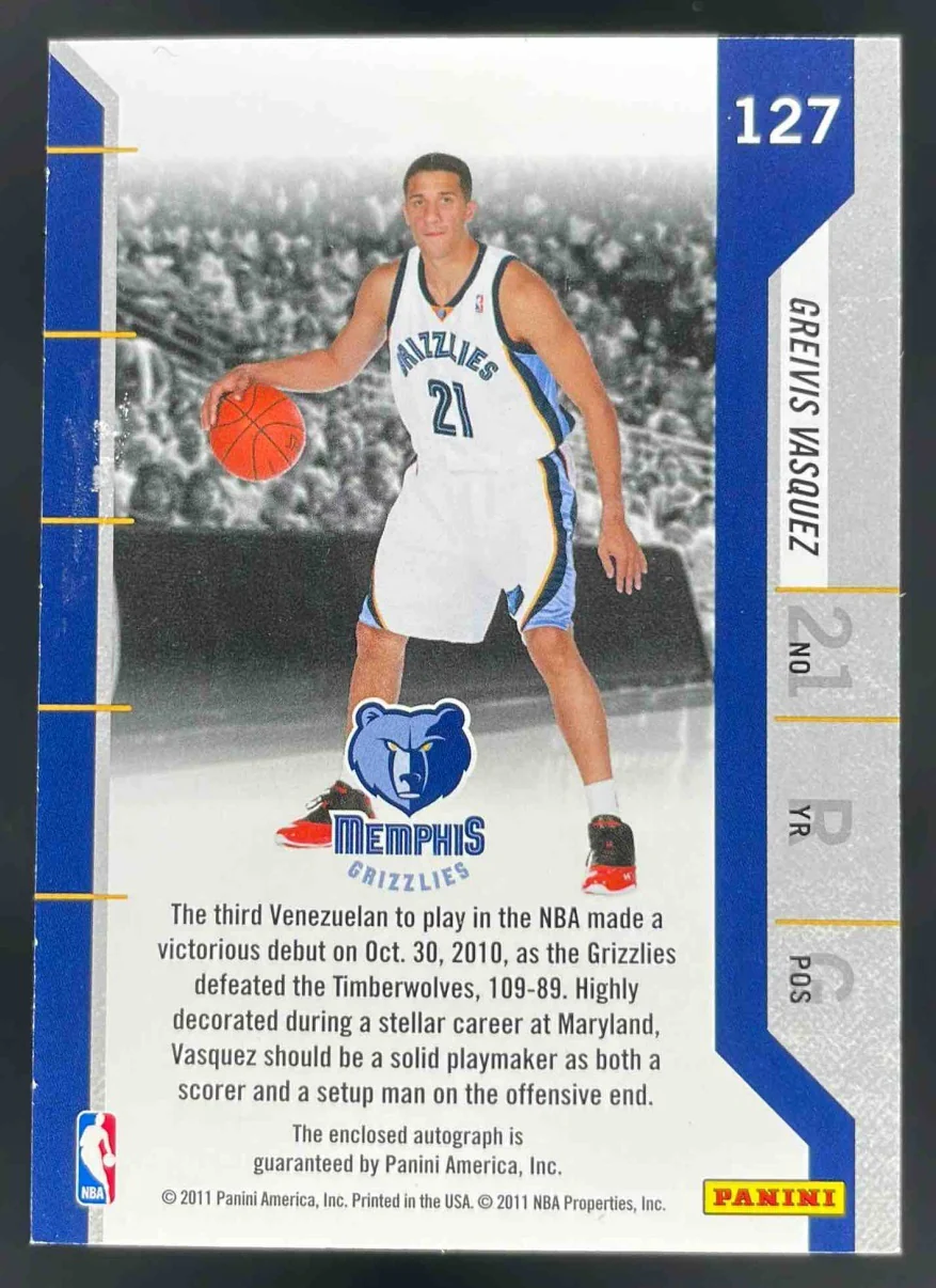 2010-11 Panini Playoff Contenders Patches #127 Greivis Vasquez RC Auto - Image 2