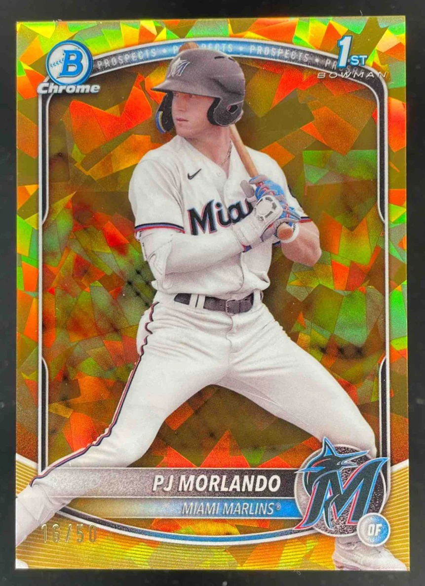 2025 Bowman Sapphire Chrome Prospects Gold Refractors #BCP-91 PJ Morlando RC /50