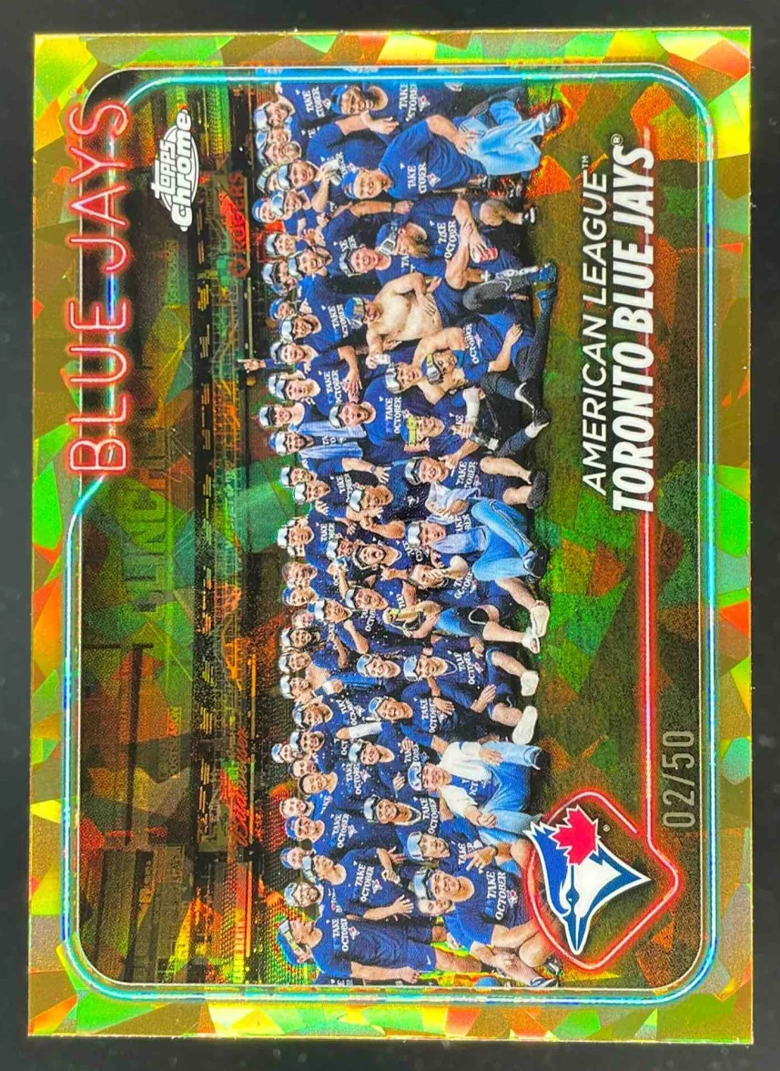 2024 Topps Chrome Sapphire Gold Refractor #604 Toronto Blue Jays Team Card /50