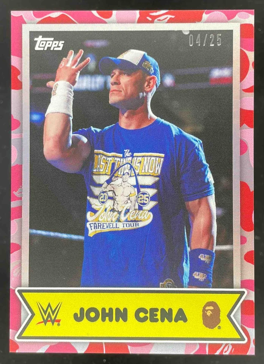 2025 Topps WWE x Bape Pink Camo #1 John Cena /25