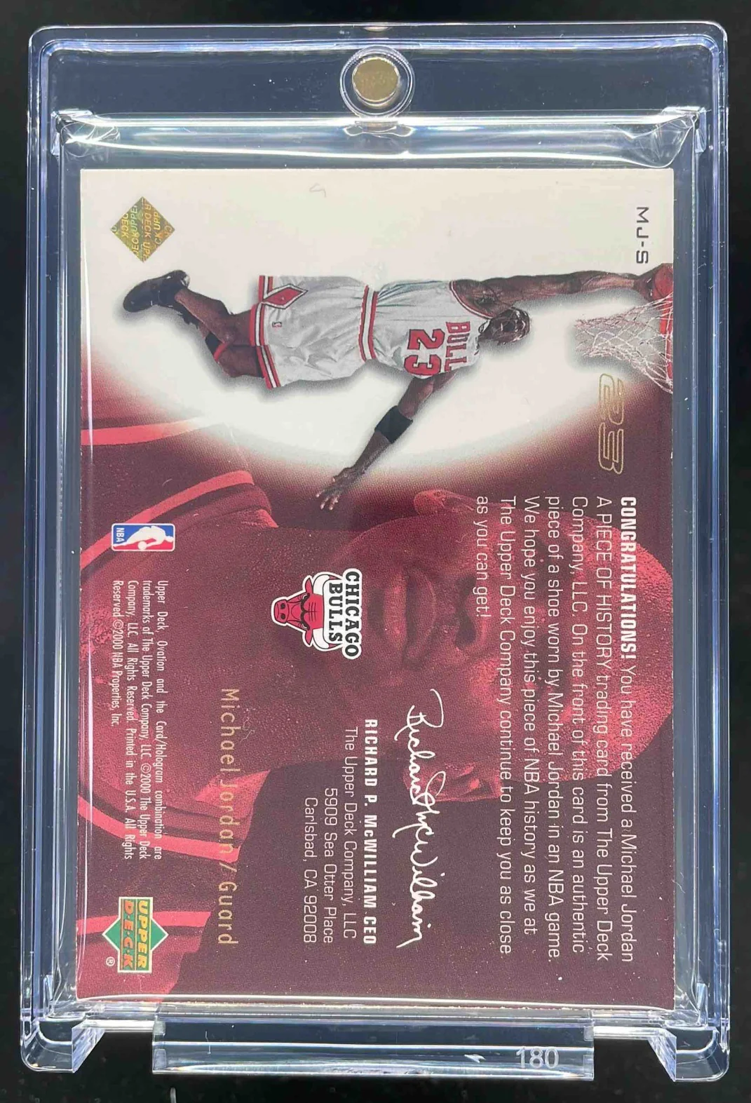 2000-01 Upper Deck Ovation A Piece of History #MJ-S Michael Jordan - Image 2