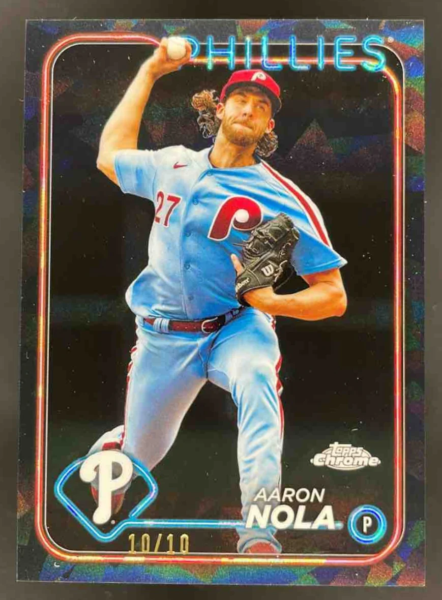 2024 Topps Chrome Sapphire Chrome Black Refractor #463 Aaron Nola /10
