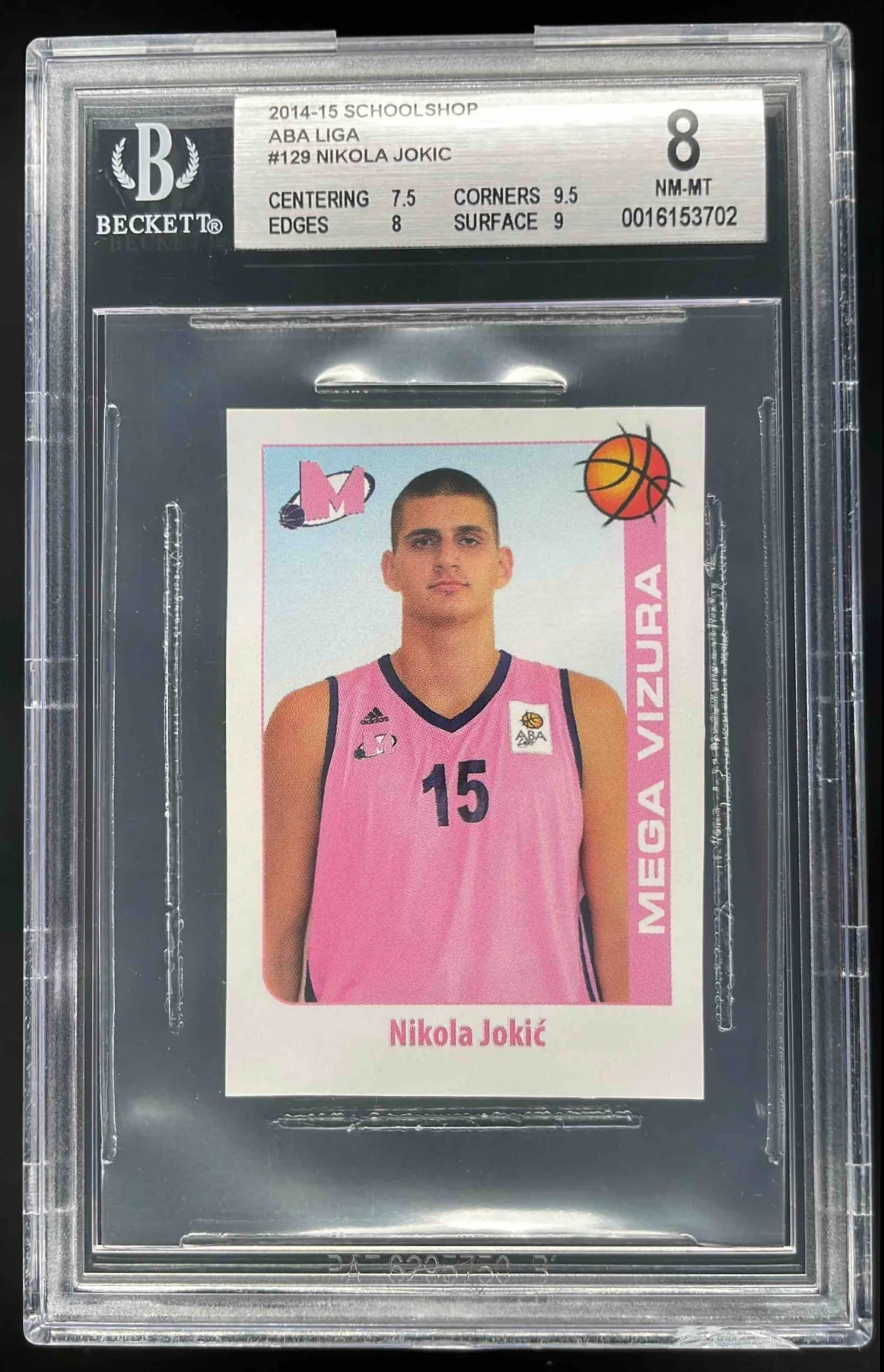 2014 School Shop ABA Liga Stickers #129 Nikola Jokic BGS 8