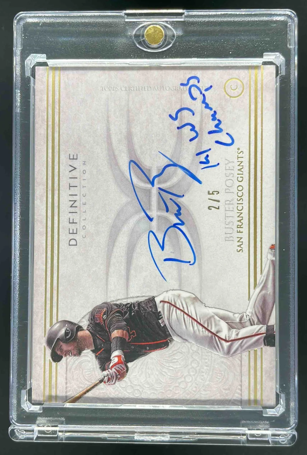 2017 Topps Definitive Collection Inscription #DCAI-BP Buster Posey Auto /5
