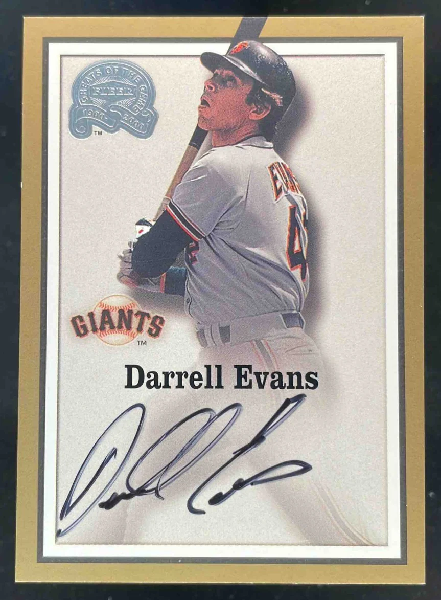 2000 Fleer Greats of the Game Autographs #NNO Darrell Evans Auto