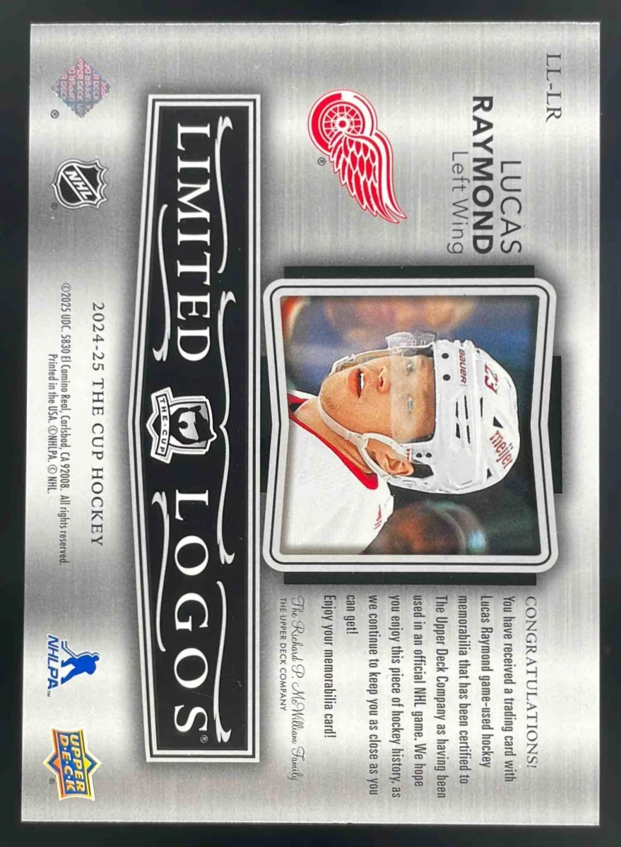 2024-25 Upper Deck The Cup Limited Logos #LL-LR Lucas Raymond /50 - Image 2