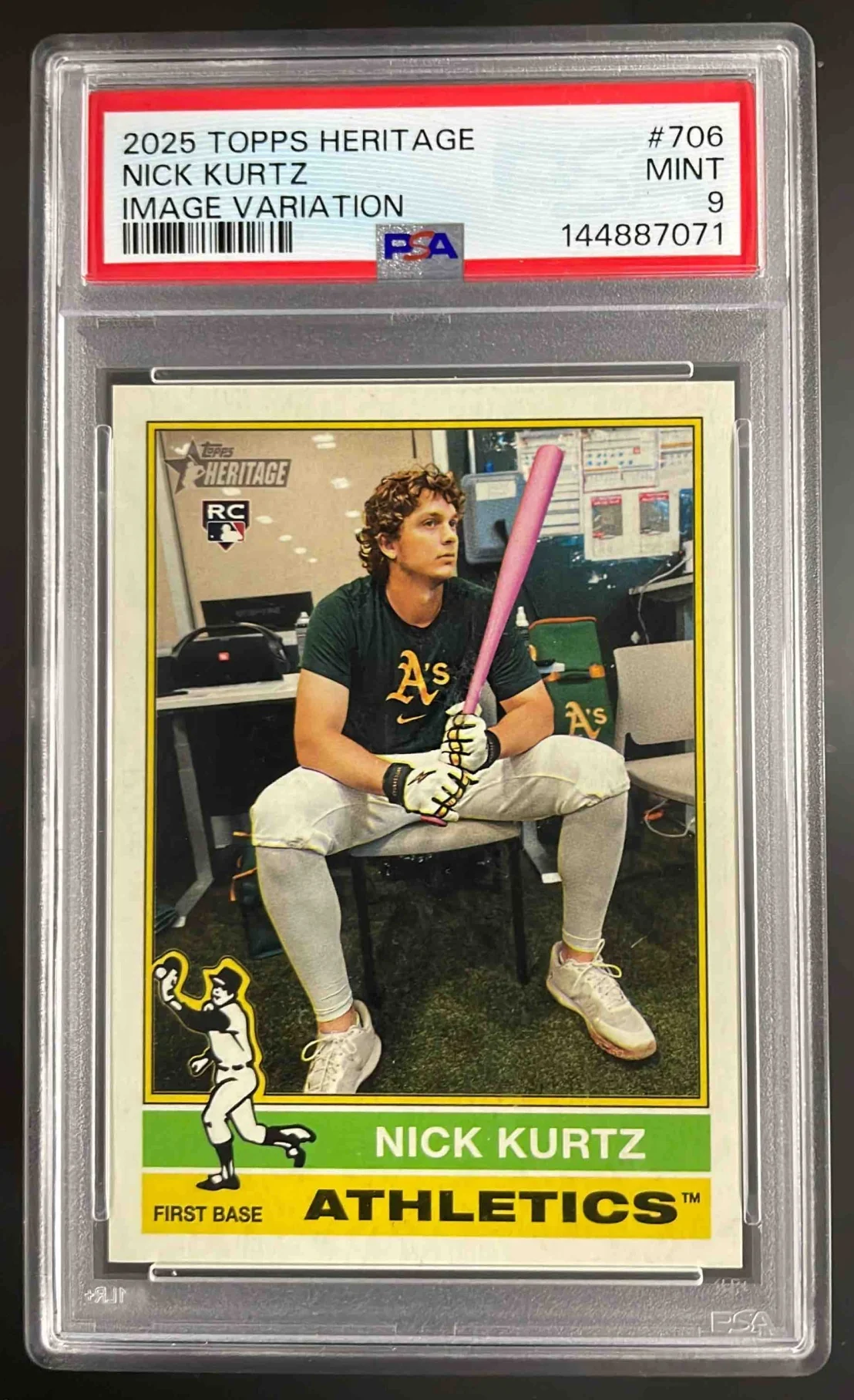 2025 Topps Heritage High Number Image Variations #706 Nick Kurtz RC PSA 9