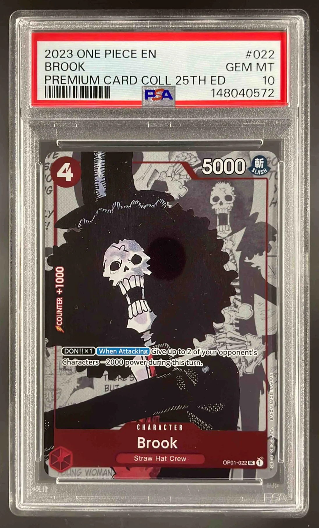 2023 One Piece EN Premium Card Collection 25th Edition #022 Brook PSA 10