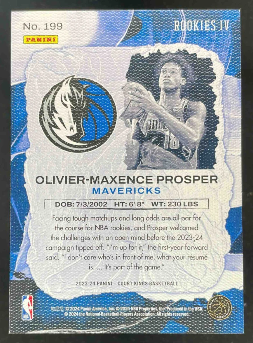 2023-24 Panini Court Kings #199 Olivier-Maxence Prosper Tier Four RC - Image 2