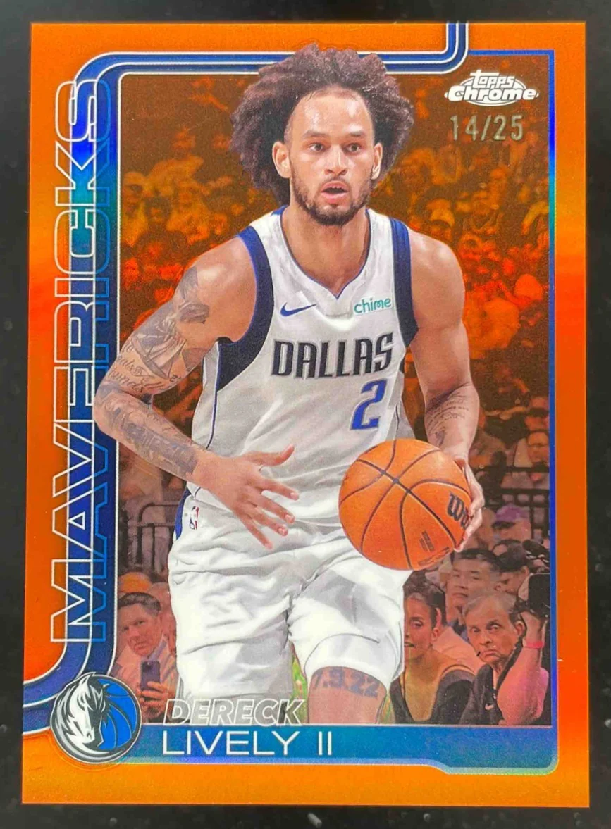 2025-26 Topps Chrome Orange Refractor #72 Dereck Lively II /25