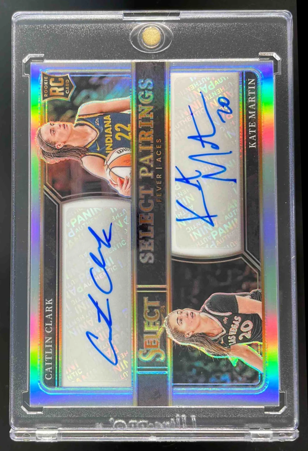 2024 Panini Select WNBA Select Pairings Caitlin Clark Kate Martin Auto /25