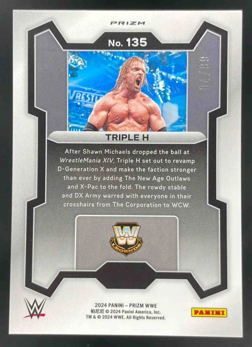 2024 Panini Prizm WWE Orange Prizms #135 Triple H /99 - Image 2