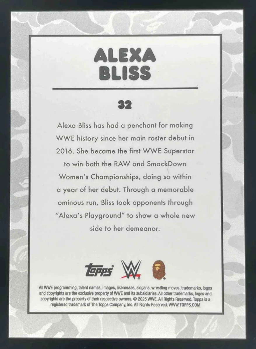 2025 Topps WWE x Bape Camo #32 Alexa Bliss - Image 2
