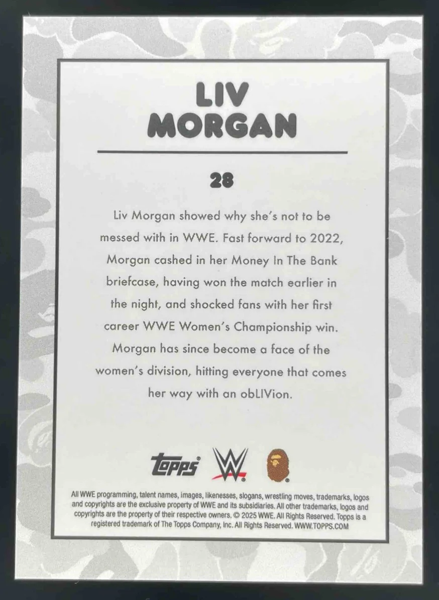 2025 Topps WWE x Bape Camo #28 Liv Morgan - Image 2