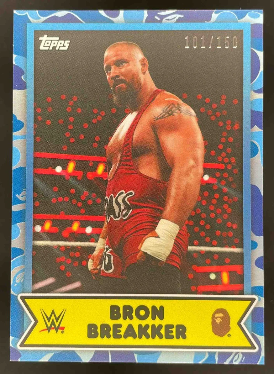 2025 Topps WWE x Bape Blue Camo #22 Bron Breakker /150