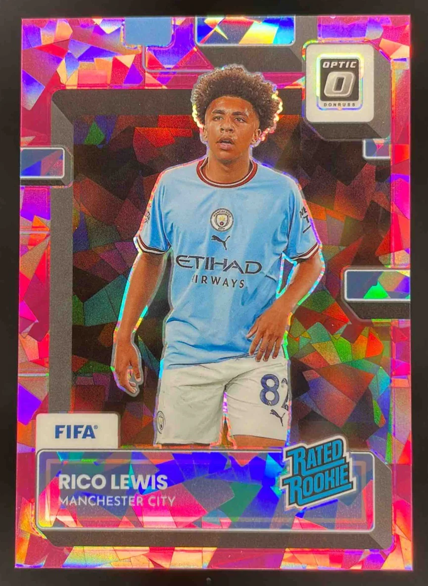 2022-23 Panini Donruss Optic Pink Ice #179 Rico Lewis RC Rated Rookie /25