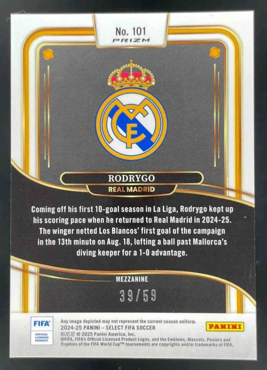 2024-25 Panini Select FIFA Mezzanine Red Wave #101 Rodrygo /59 - Image 2