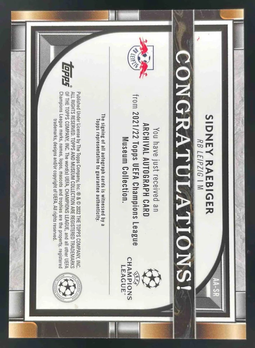 2021 Topps Museum Collection Archival Sapphire #AA-SR Sidney Raebiger Auto /75 - Image 2