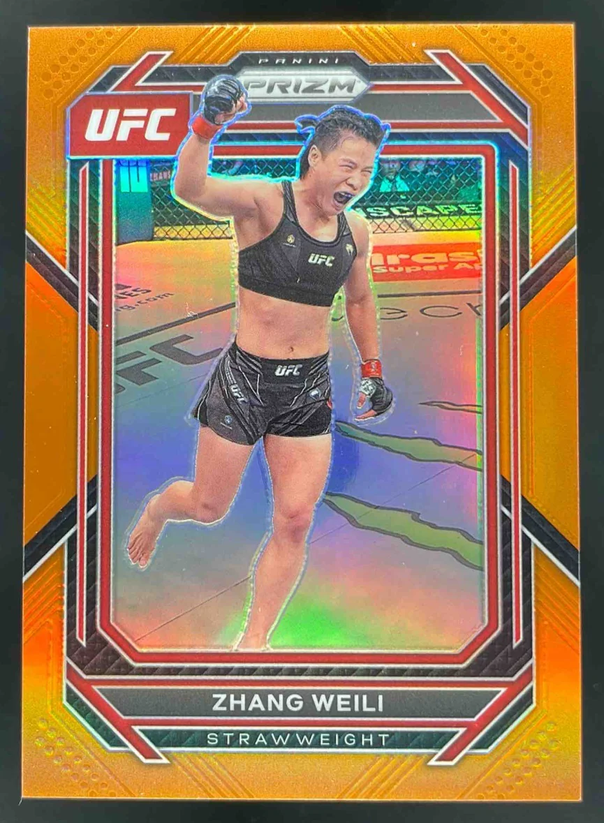 2023 Panini Prizm UFC Orange Prizms #198 Zhang Weili /99