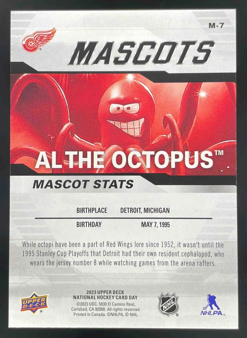2023 Upper Deck Mascots #M-7 Al The Octopus - Image 2
