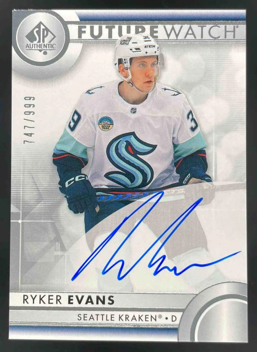 2023-24 SP Authentic #194 Ryker Evans Autograph RC Future Watch Auto /999