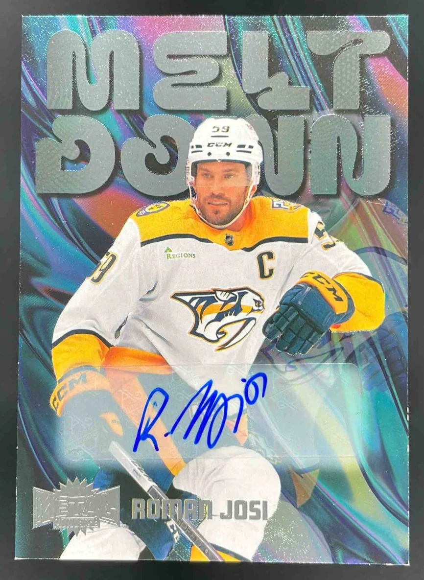 2023-24 Skybox Metal Universe Meltdown Auto #M18 Roman Josi Auto