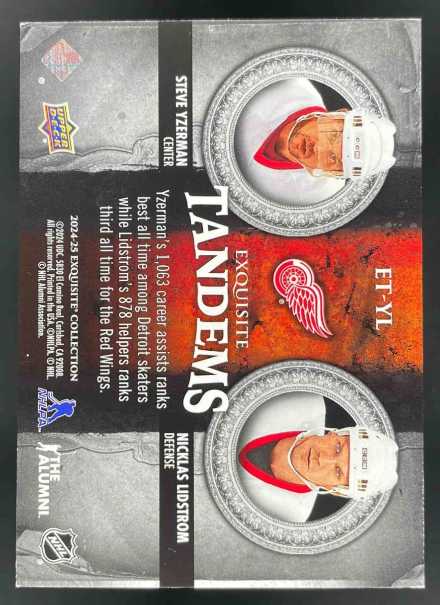 2024 Black Diamond Exquisite Tandems Gold Steve Yzerman Nicklas Lidstrom /99 - Image 2