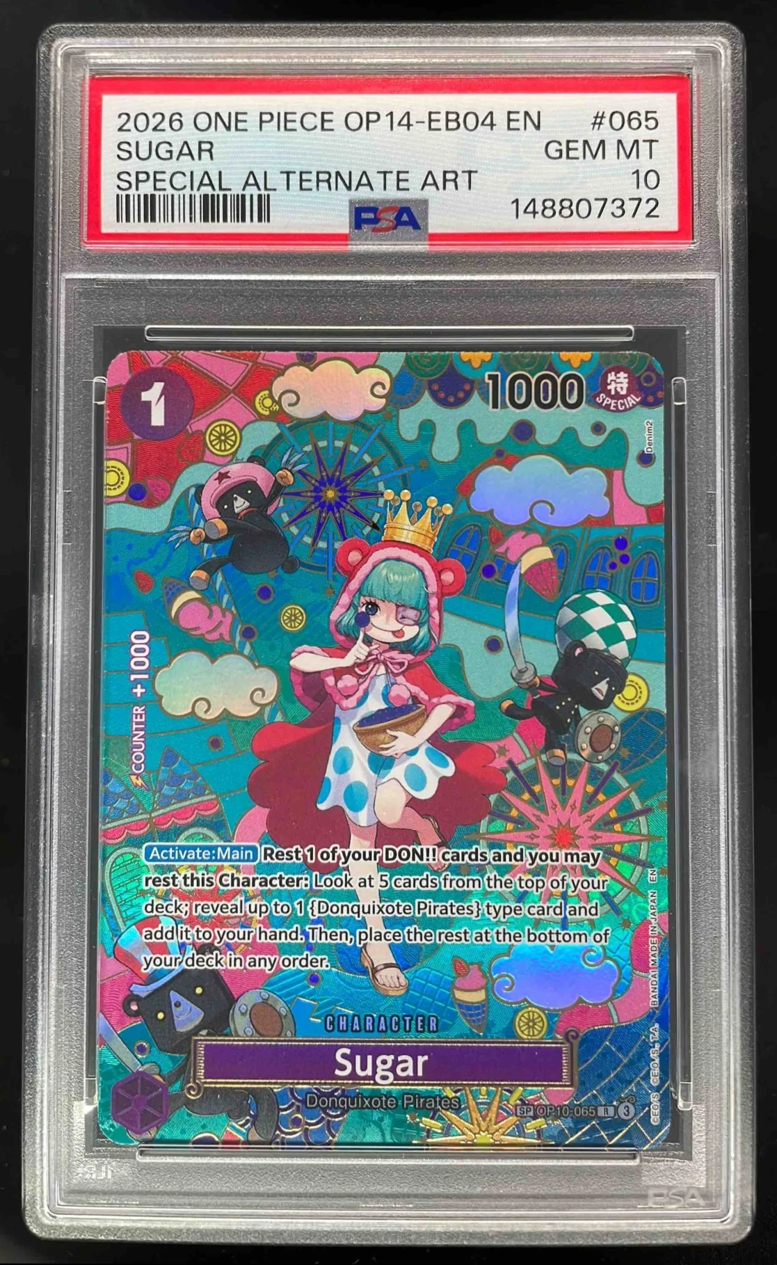2026 One Piece OP14 EB04 EN #065 Sugar Special Alternate Art PSA 10