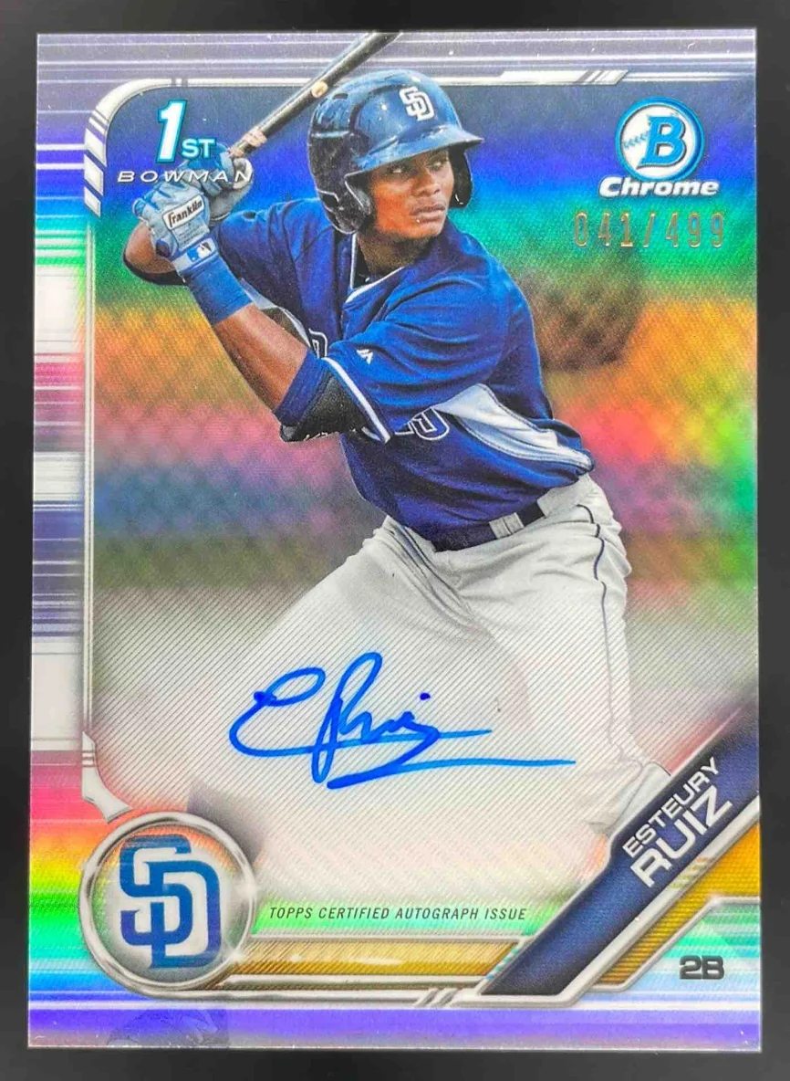 2019 Bowman Chrome Prospect Autographs Refractor #CPA-ER Esteury Ruiz Auto /499