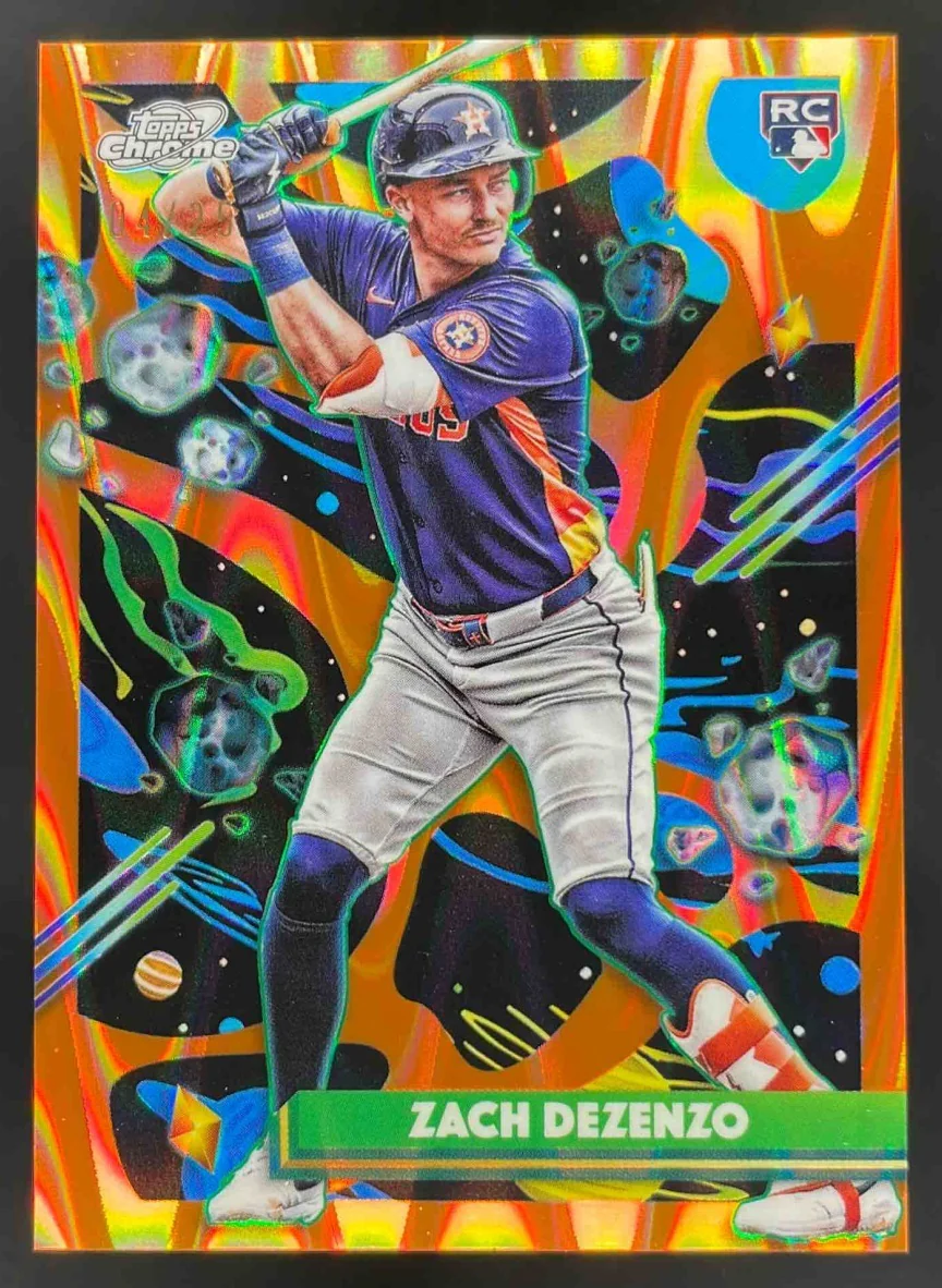 2025 Topps Cosmic Chrome Orange Galactic Refractor #155 Zach Dezenzo RC /25