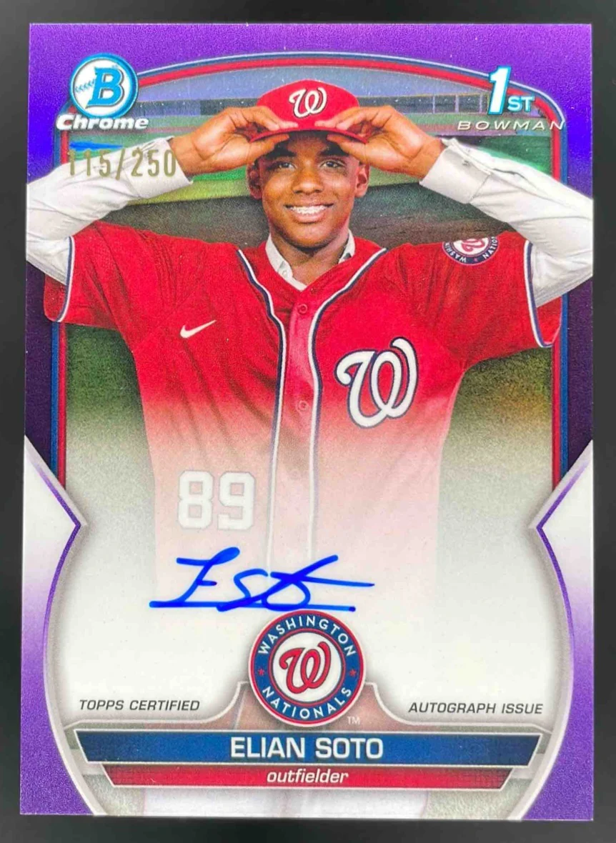 2023 Bowman Draft Chrome Purple Refractor #CPA-ES Elian Soto Auto /250