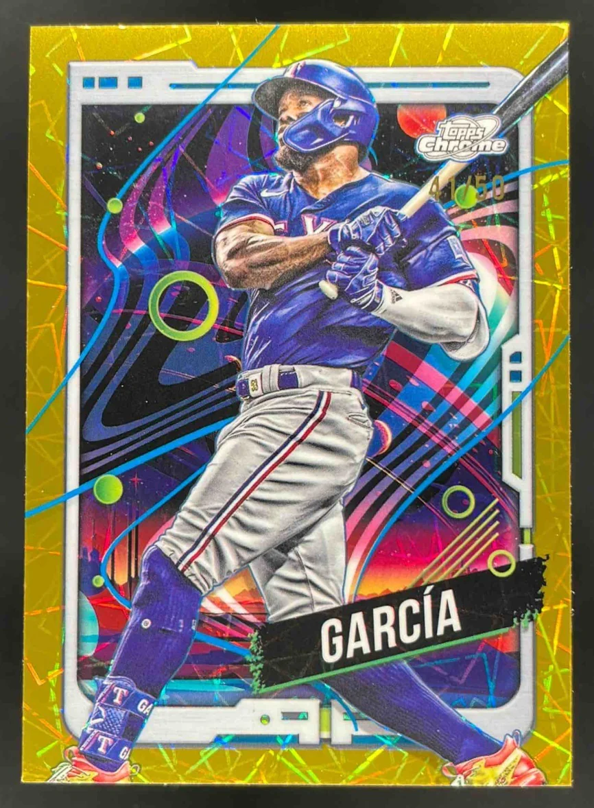 2024 Topps Cosmic Chrome Gold Interstellar Refractor #158 Adolis Garcia /50